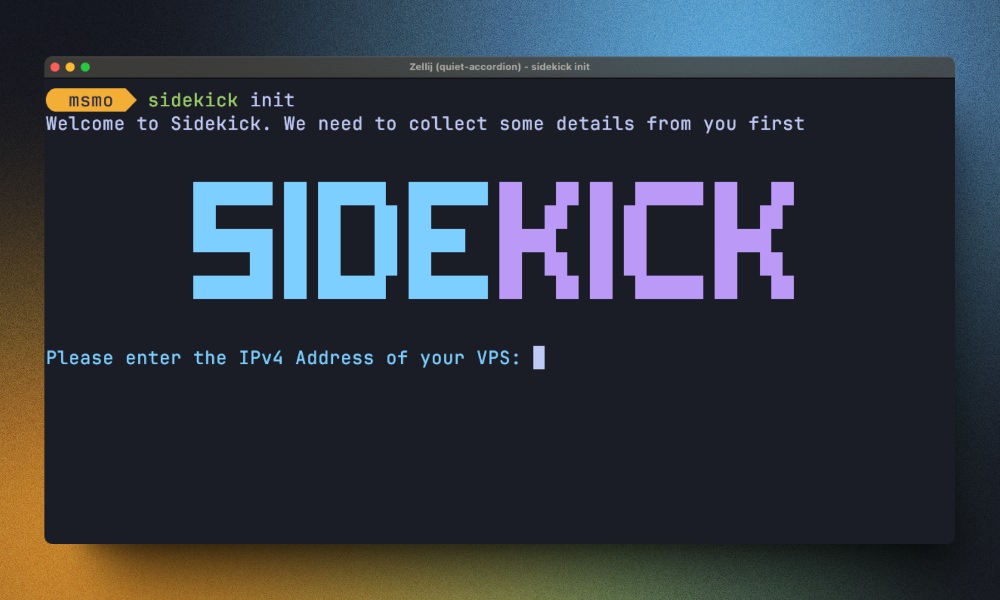 Sidekick VPS deployment dashboard interface