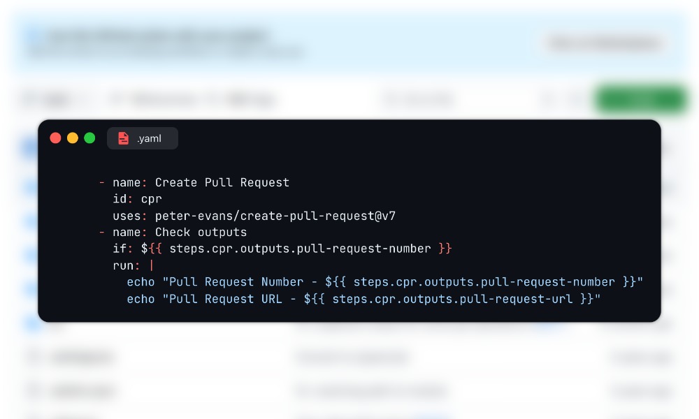 GitHub Action pull request pipeline