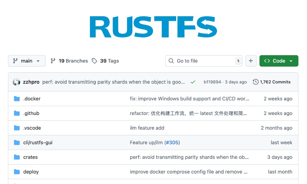 RustFS storage system architecture diagram