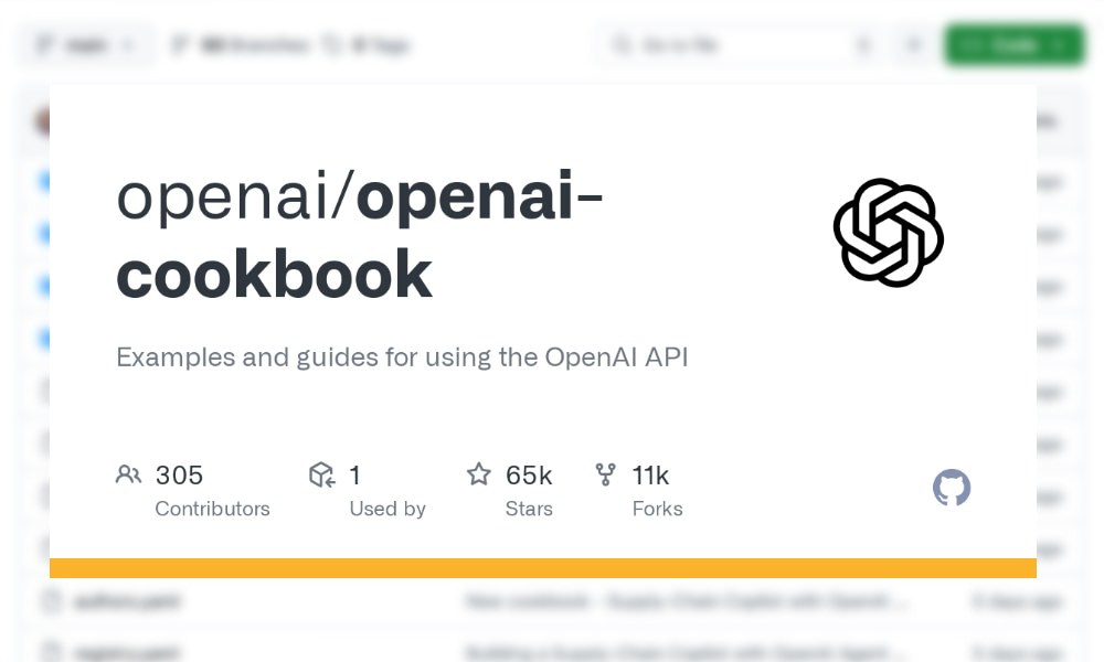 OpenAI Cookbook code examples preview