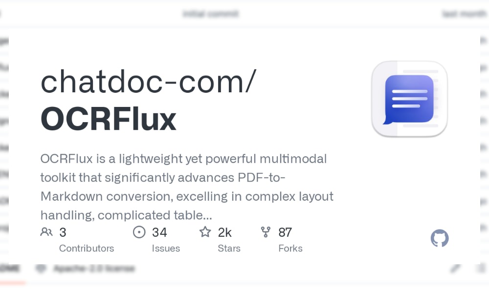 OCRFlux PDF to Markdown conversion
