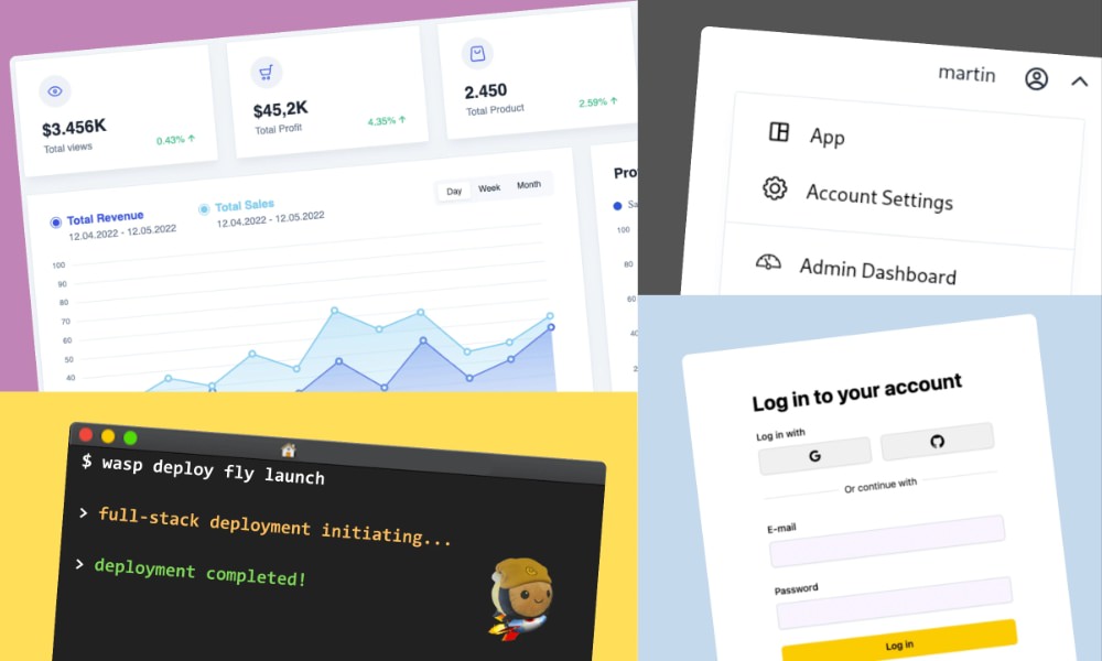 OpenSaaS starter template features preview