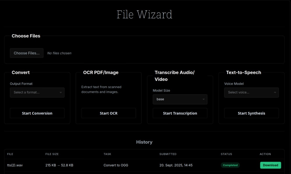 FileWizard file conversion utility