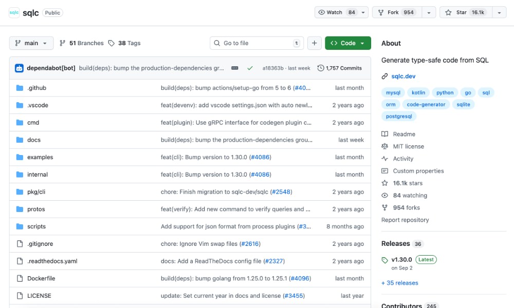 SQLC type-safe code generator