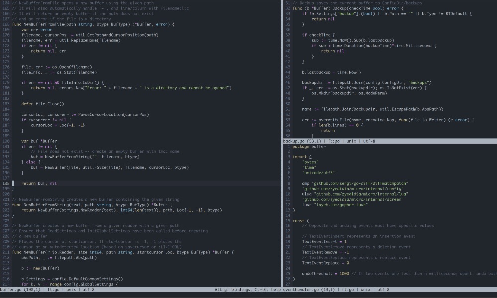 Micro terminal text editor