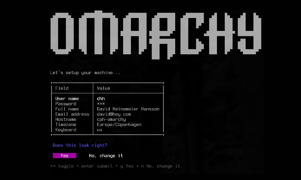 Omarchy Linux engineer distro